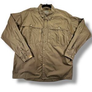 Drake Waterfowl Wingshooter Performance Long Sleeve Shirt Large Green/Brown